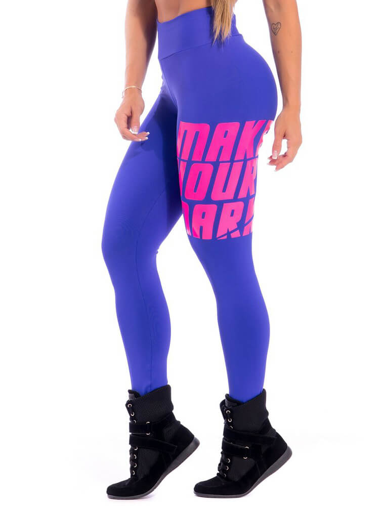 Make Your Mark Legging - Blue & Pink - SUPERHOT - FitZee
