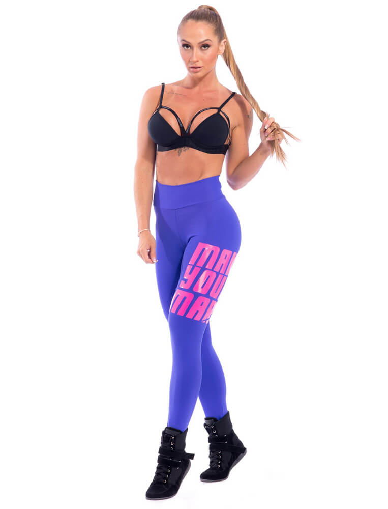 Make Your Mark Legging - Blue & Pink - SUPERHOT - FitZee