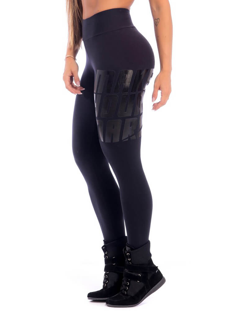 Make Your Mark Legging - Black on Black - SUPERHOT - FitZee