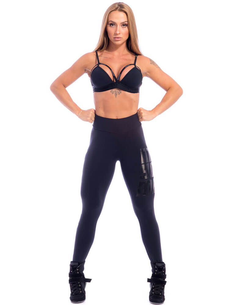 Make Your Mark Legging - Black on Black - SUPERHOT - FitZee
