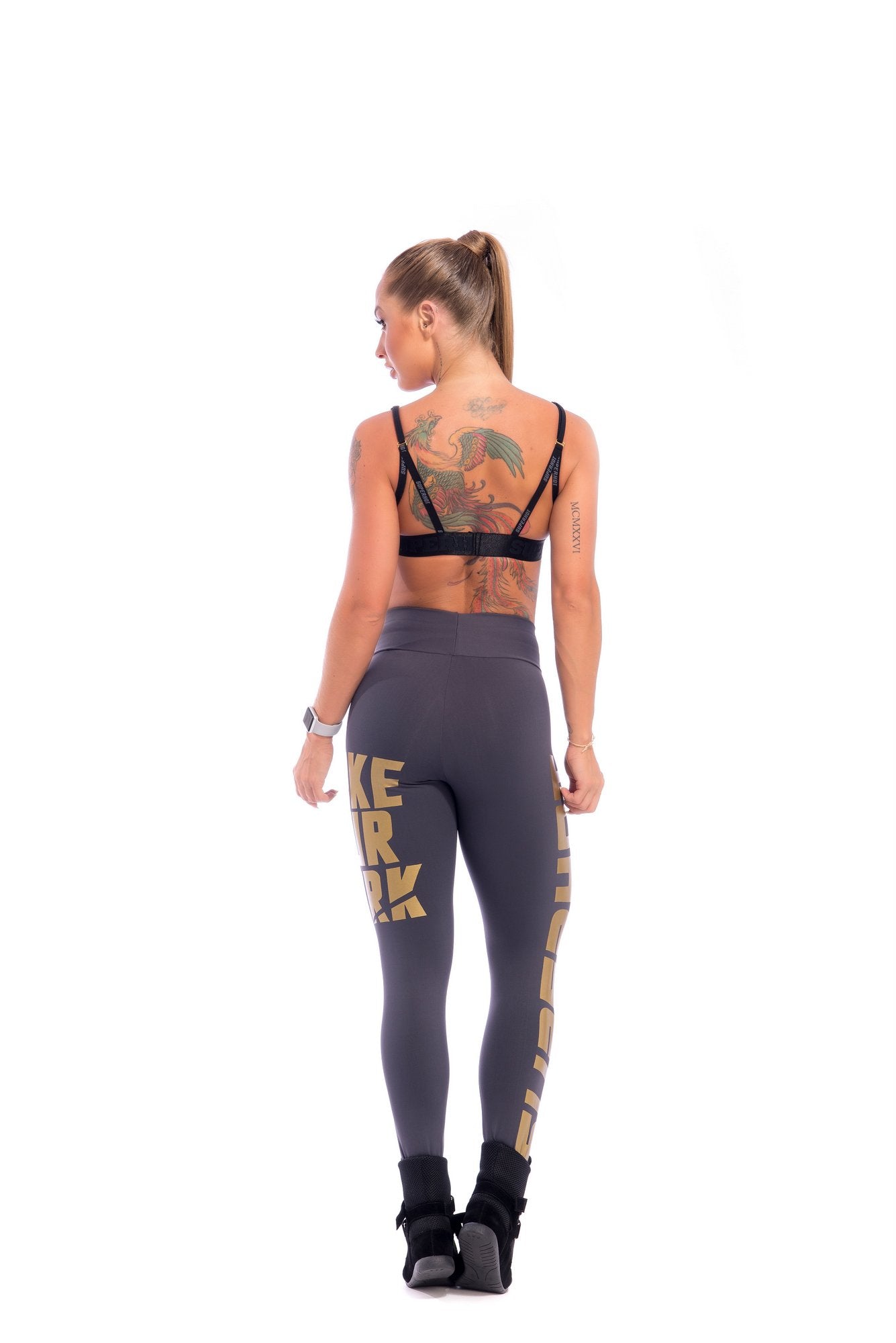 Make Your Mark Legging - Grey & Gold - SUPERHOT - FitZee