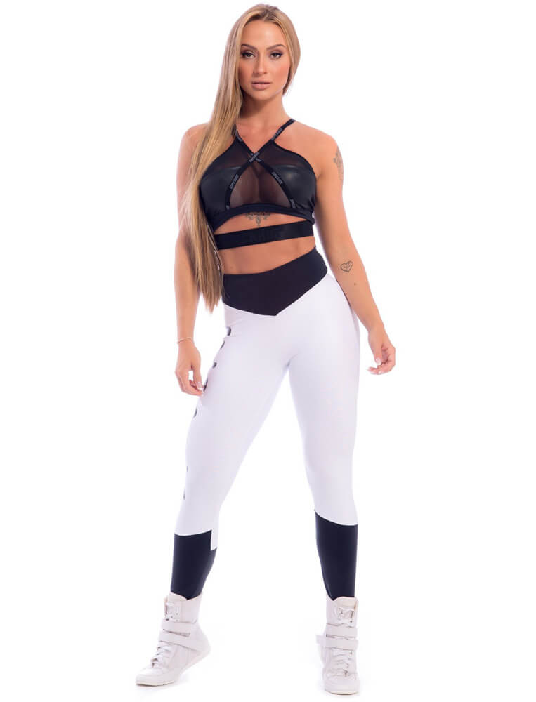 Insane Compression Legging - White & Black - SUPERHOT - FitZee