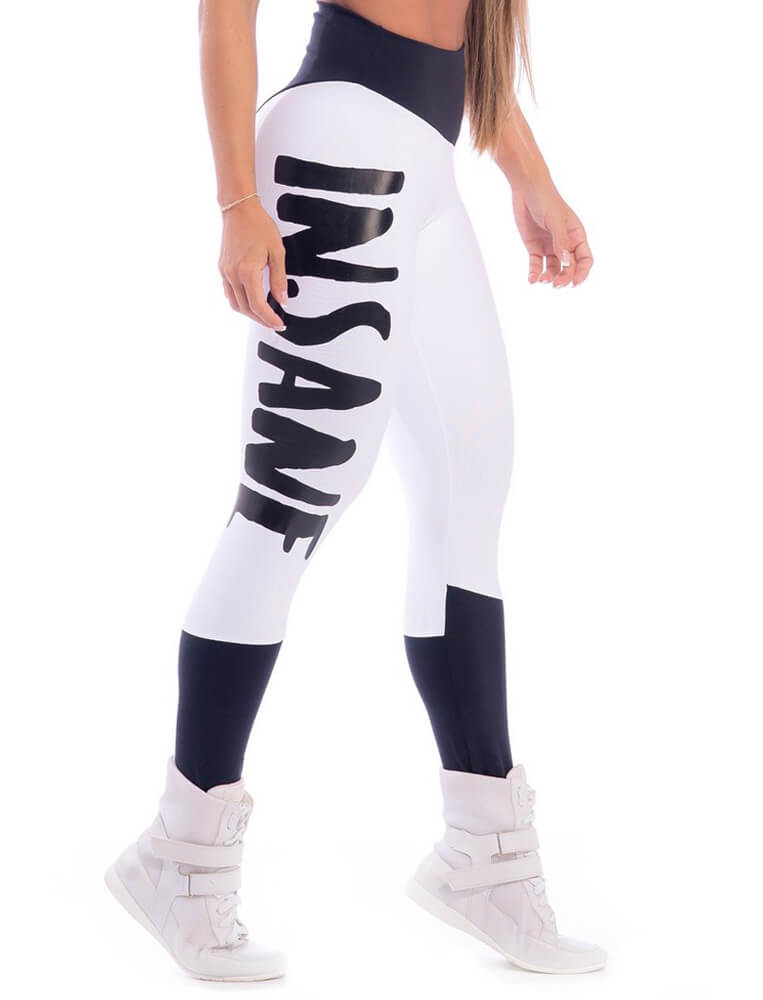 Insane Compression Legging - White & Black - SUPERHOT - FitZee