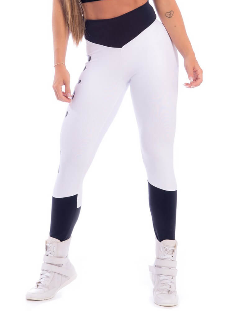 Insane Compression Legging - White & Black - SUPERHOT - FitZee