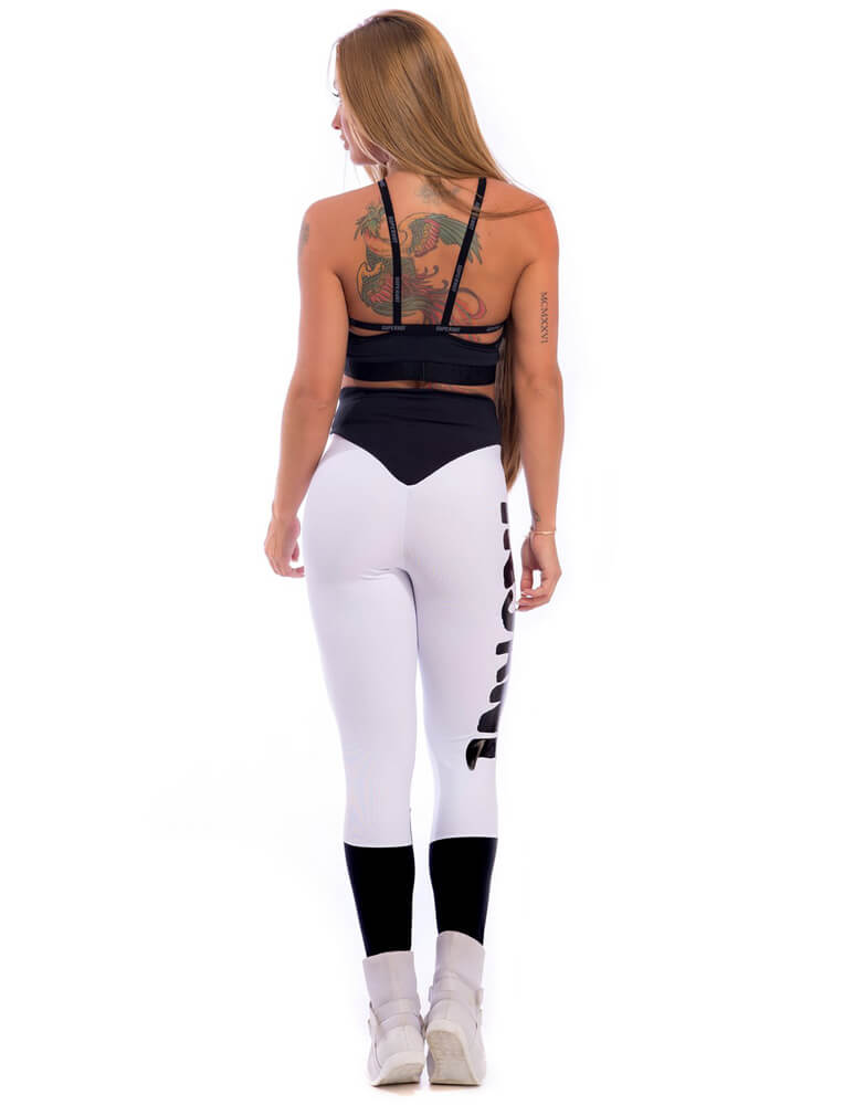 Insane Compression Legging - White & Black - SUPERHOT - FitZee